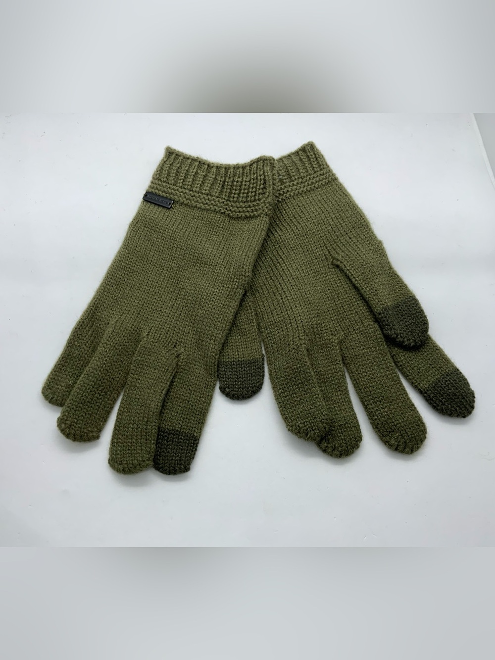 Michael Kors Men's Olive Knit Touchscreen Gloves - Unbranded